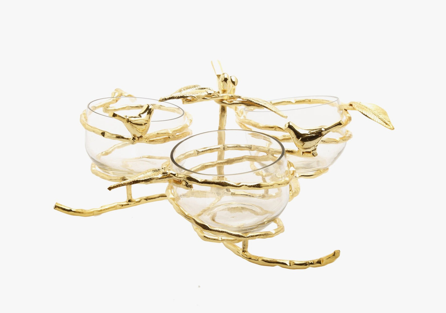 Gold Leaf Snack Bowl Set - Peak Home Decor